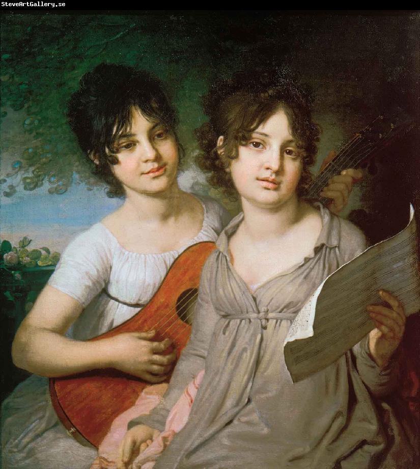 Vladimir Borovikovsky Portrait of the Sisters Princess Anna Gavriilovna Gagarina and Princess Varvara Gavriilovna Gagarina